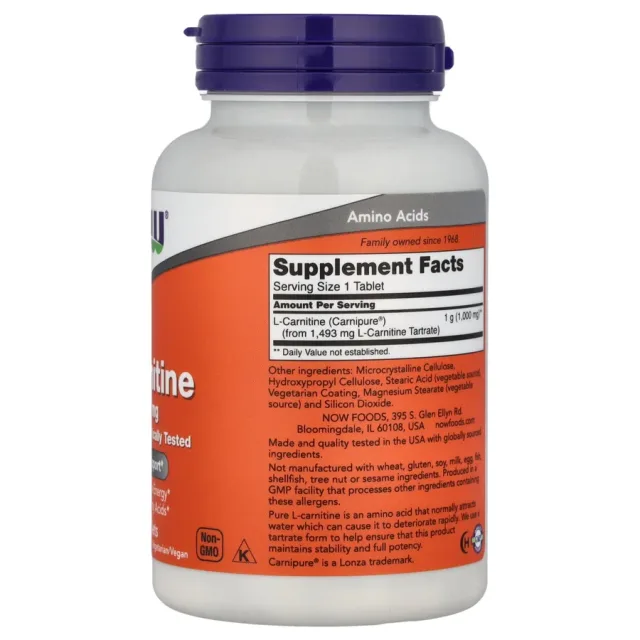NOW FOODS | CARNITINE TARTRATE 1000mg  50 TABS