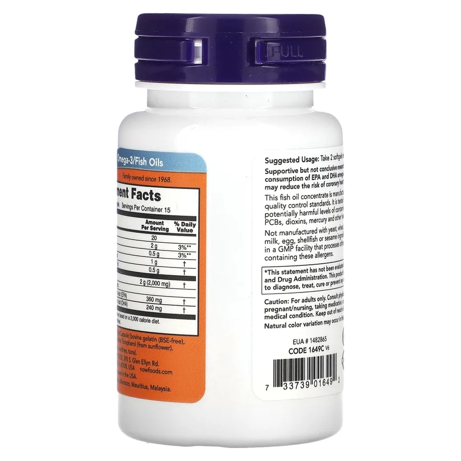 NOW FOODS | OMEGA-3 1000mg  30 SGELS