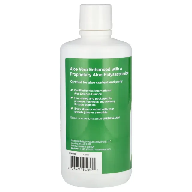 NATUREʻS WAY ALOE VERA WHOLE LEAF JUICE ORGANIC WHOLE LEAF ALOE VERA JUICE LESS THAN 0.1% OF CITRIC ACID, ALOE POLYMAX++ POLYS