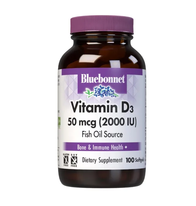 BLUEBONNET VITAMIN D3 50 MCG (2000 IU) 100 SOFTGELS
