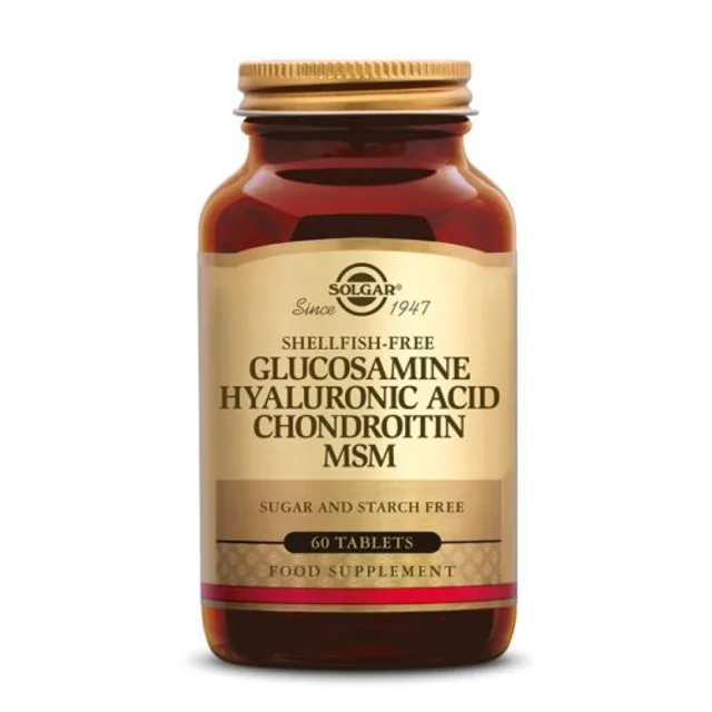 SOLGAR GLUCOSAMINE HYALURONE CHONDROITIN AND MSM 60 TABS