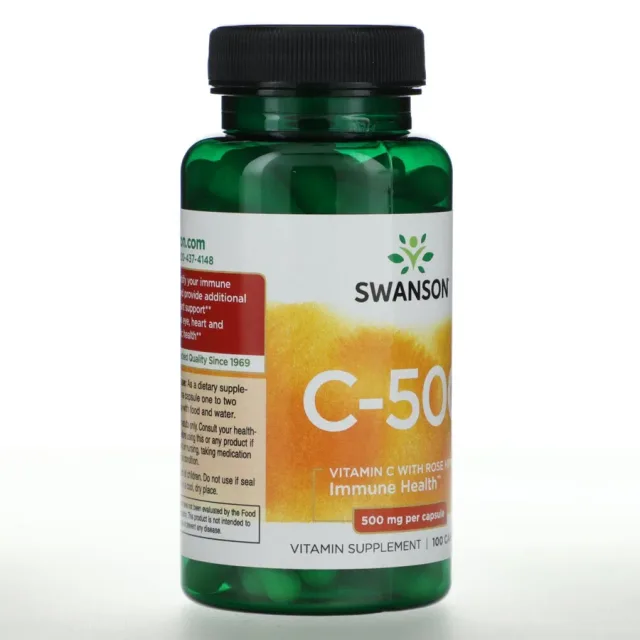 Swanson Vitamin C 500 mg 100 Vegan Caps