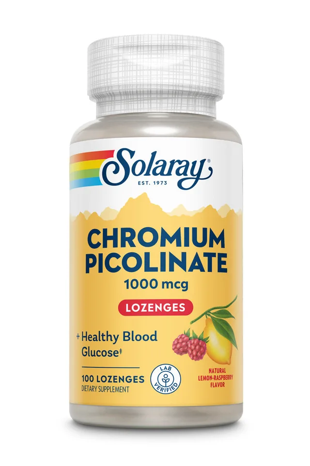 Solaray, Chromium Picolinate Lozenges, Natural Lemon-Raspberry, 1,000 mcg, 100 Lozenges