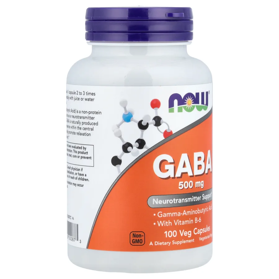 NOW FOODS GABA 500MG +B-6 2MG 100CT
