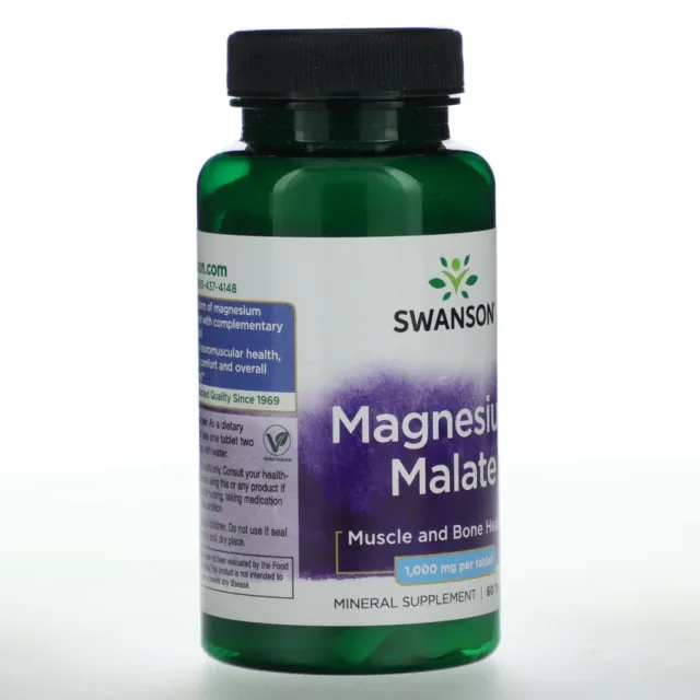 Swanson Magnesium Malate 1,000 mg 60 Vegan Tabs
