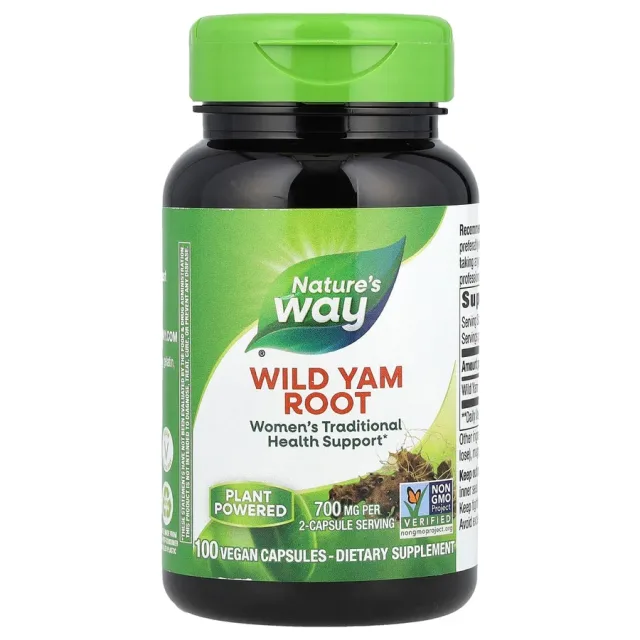 Nature's Way, Корень  дикого ямса, 850 мг,(wild yam)дикий  ямс 100 веганских капсул