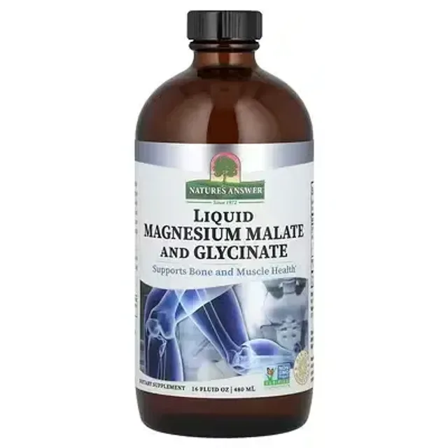 NATURE'S ANSWER, LIQUID MAGNESIUM MALATE AND GLYCINATE, (480 ML)