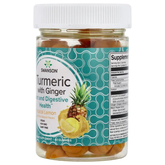 Swanson Turmeric Tropical Lemon 60 Gummies
