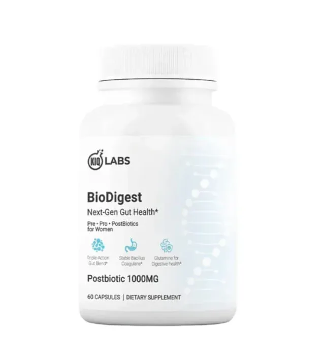 KIQ BioDigest  |  Postbiotic Blend | 1,000 mg 60 caps