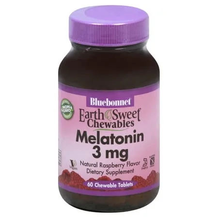 BLUEBONNET EARTHSWEET® CHEWABLES MELATONIN 3 mg RASPBERRY 60 CAPS