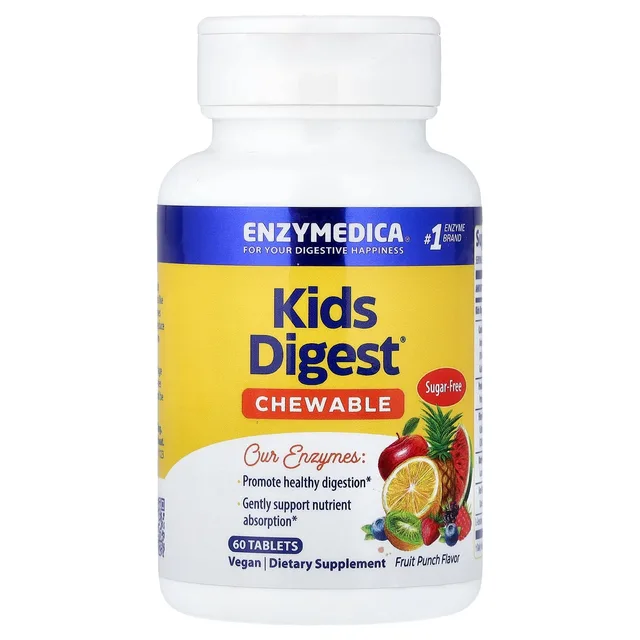 ENZYMEDICA, KIDS DIGEST, FRUIT PUNCH, 60 CHEWABLE TABLETS