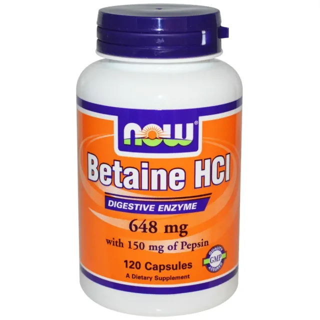 NOW FOODS BETAINE HCI 648 MG 120 VEG CAPS