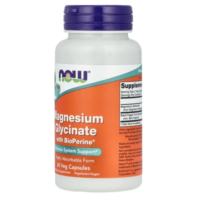NOW FOODS MAGNESIUM GLYCINATE 60 VEG CAPS