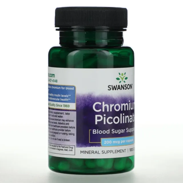 Swanson Chromium Picolinate 200 mcg 100 Vegan Caps
