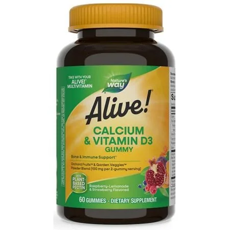 NATURES WAY | ALIVE CALCIUM & VITAMIN D3 | 60 GUMMIES