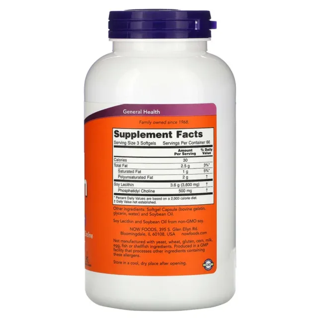 NOW FOODS | LECITHIN 1200mg  200 SGELS