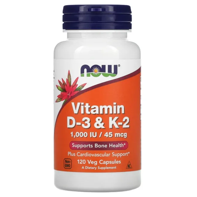 NOW FOODS VITAMIN D3 K2 1000 MG 120 VEG CAPS