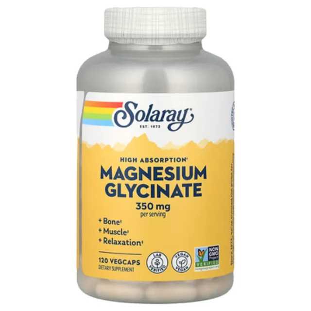 SOLARAY MAGNESIUM GLYCINATE 350 MG 120 VEGCAPS