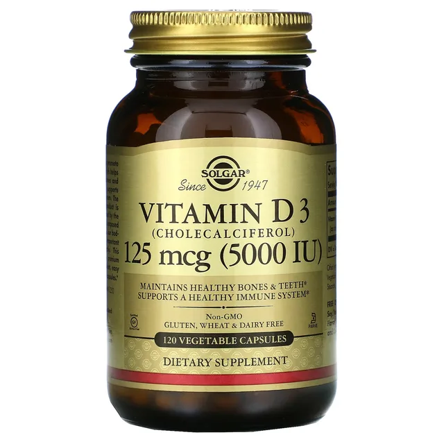 SOLGAR VIT D3 5000 MG 120 VEG CAPS