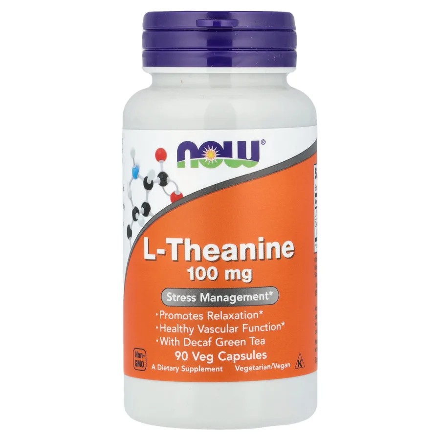 L-theanine 100 mg 90 veg caps Now foods