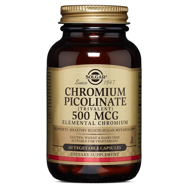 SOLGAR | CHROMIUM PICOLINATE 500 MG | 60 VEG CAPS