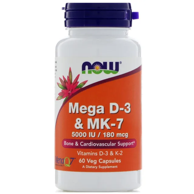 NOW MEGA D-3 & MK-7 5000IU/180MCG 60CAP